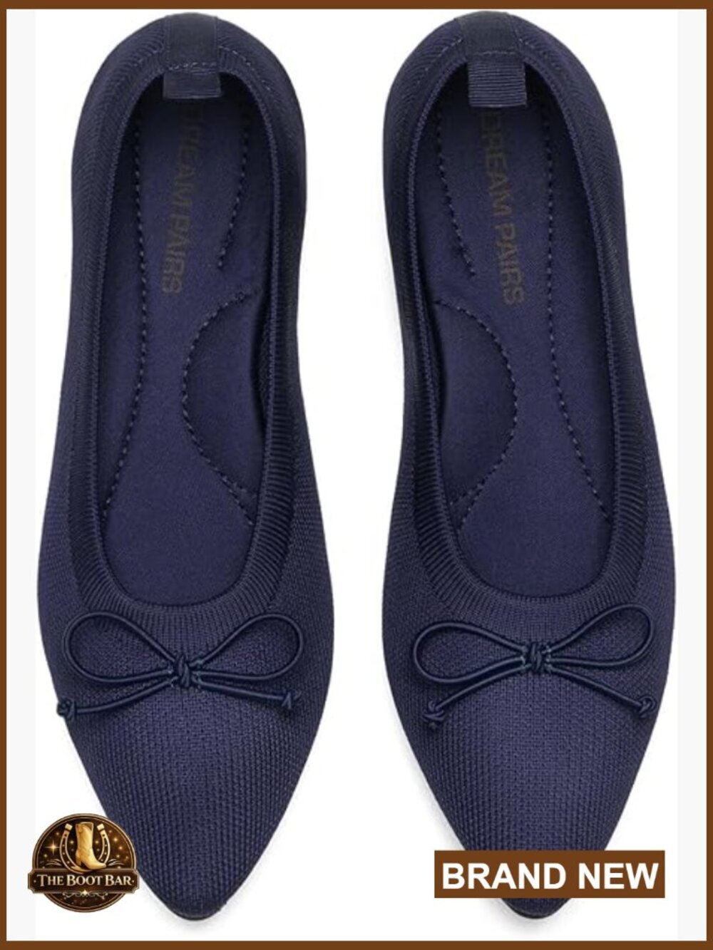 Womens Ballet Knit Flats Foldable Pointed Toe Comfortable Dressy Flat Shoes
